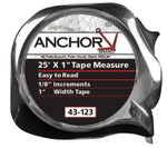 Anchor Products Easy to Read Tape Measures, 1 in x 25 ft, Chrome View Product Image