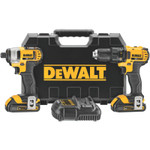 DeWalt 20V MAX* Cordless Combo Kit, DCD780 1/2 Drill/Driver; DCF885 1/4 Imp Driver View Product Image