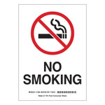 Brady No Smoking Signs, 7w x 10h, Black/Red on White, Polystyrene View Product Image