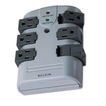 Belkin Pivot Plug Surge Protector, 6 Outlets, 1080 Joules, Gray View Product Image