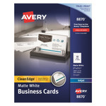 Avery True Print Clean Edge Business Cards, Inkjet, 2 x 3 1/2, White, 1000/Box View Product Image