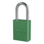 Master Lock Solid Aluminum Padlocks, 1/4 in Diam., 1-1/2 in L X 3/4 in W, Green View Product Image