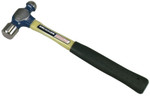 Vaughan Ball Pein Hammer, Straight Fiberglass Handle, 13 in, Forged Steel 12 oz Head View Product Image