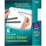 Avery Print and Apply Index Maker Clear Label Unpunched Dividers, 3Tab, Letter, 5 Sets View Product Image