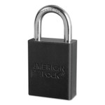 American Lock Solid Aluminum Padlocks, 1/4 in Diam., 1 in L X 3/4 in W, Black View Product Image