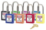 Master Lock No. 410  411 Lightweight Xenoy Safety Lockout Padlocks, Light Red, View Product Image
