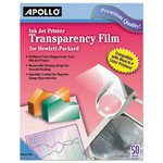 Apollo Quick-Dry Color Inkjet Transparency Film w/Handling Strip, Letter, Clear, 50/Box View Product Image