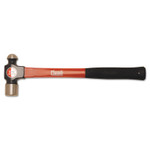 Apex Tool Group Ball Pein Hammer, Straight Hickory Handle, 15 in, Forged Steel 24 oz Head View Product Image