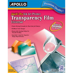 Apollo Quick-Dry Color Inkjet Transparency Film, Letter, Clear, 50/Box View Product Image