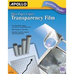 Apollo Plain Paper B/W Laser Transparency Film w/Handling Strip, Letter, Clear, 100/Box View Product Image