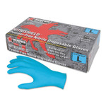 MCR Safety Nitrile Disposable Gloves, Powder Free; Textured, 8 mil, Large, Blue View Product Image