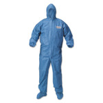 Kimberly-Clark Professional KLEENGUARD* A60 Hooded and Booted Coveralls with Elastic Wrists, Blue, 2X-Large View Product Image