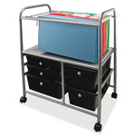 Advantus Letter/Legal File Cart w/Five Storage Drawers, 21.63w x 15.25d x 28.63h, Black View Product Image