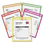 C-Line Stitched Shop Ticket Holders, Neon, Assorted 5 Colors, 75", 9 x 12, 10/Pack View Product Image