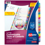 Avery Customizable TOC Ready Index Multicolor Dividers, A-Z, Letter View Product Image