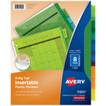 Avery Insertable Big Tab Plastic Dividers, 8-Tab, 11 x 8.5, Assorted, 1 Set View Product Image