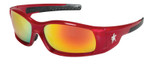 MCR Safety Swagger Safety Glasses, Fire Mirror Lens, Duramass Hard Coat, Red Frame View Product Image