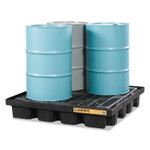 Justrite EcoPolyBlend Spill Control Low Line Pallets, Black, 5,000 lb, 79 gal, 55" x 55" View Product Image