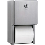 Bobrick Stainless Steel 2-Roll Tissue Dispenser, 6 1/16 x 5 15/16 x 11, Stainless Steel View Product Image