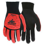 MCR Safety UT1950 UltraTech Impact Level 1 Mechanics Knit Glove, X-Large, Black/Red View Product Image