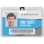 Advantus ID Badge Holder w/Clip, Horizontal, 4.13w x 3.38h, Clear, 50/Pack View Product Image