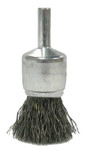 Weiler Crimped Wire Solid End Brushes, Stainless Steel, 22,000 rpm, 3/4" x 0.0104" View Product Image