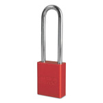 American Lock Solid Aluminum Padlocks, 1/4 in Diam., 3 in L X 3/4 in W, Red View Product Image