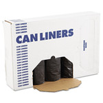 Boardwalk Low-Density Can Liners, 60gal, .65mil, 38 x 58, Black, 25 Bags/Roll View Product Image