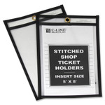 C-Line Shop Ticket Holders, Stitched, Both Sides Clear, 25 Sheets, 5 x 8, 25/Box View Product Image