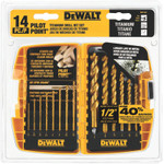 DeWalt 14-Pc. Titanium Drill Bit Sets, 1/16 in - 3/16 in Cut Dia., 14-Piece View Product Image