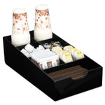 Boardwalk Condiment Tray, 8 1/4 x 16 x 5 1/8, 7-Compartment, Black View Product Image