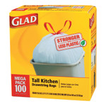 Clorox Tall Kitchen Drawstring Bags, 24 x 27 3/8, 13gal, .95mil, White 158-78526CT View Product Image