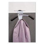 Alba Hanger Shaped Partition Coat Hook, Silver/Black, 15 x 4 1/2 x 7 7/8 View Product Image