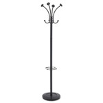 Alba Viena Coat Stand, Eight Knobs, Steel, 16w x 16d x 70.5h, Black View Product Image