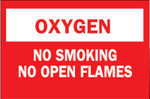 Brady Chemical  Hazardous Material Signs, Oxygen/No Smkg/No Open Flames, Plstc,Rd/Wt View Product Image