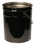 Freund Unlined Open Head Steel Pail, 5 Gallon, 10.9 in Cap, Black View Product Image