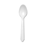 AbilityOne 7340000221317, SKILCRAFT, Plastic Flatware, Type III, Teaspoon, White, 100/Pack View Product Image