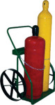 Saf-T-Cart 800 Series Carts, Holds 2 Cylinders, 9 1/2"-12 1/2" dia., 20 in Steel Wheels View Product Image