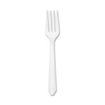AbilityOne 7340000221315, SKILCRAFT, Plastic Flatware, Type III, Fork, White, 100/Pack View Product Image