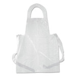 Boardwalk Poly Apron, White, 28 in. x 55 in., 1 mil., One Size Fits All, 100/Pack View Product Image