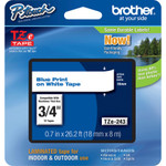Brother P-Touch TZe Standard Adhesive Laminated Labeling Tape, 0.7" x 26.2 ft, Blue on White View Product Image