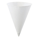 Konie Cups Paper Rolled Rim Cone Cups, 4.5 oz, White View Product Image