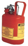 Justrite Oval Nonmetallic Type l Safety Cans for Flammables, 1 gal, Red, Stainless Steel View Product Image