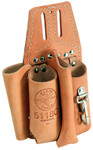 Klein Tools Pliers, Ruler, Screwdriver and Wrench Holders, 4 Compartments, Leather View Product Image