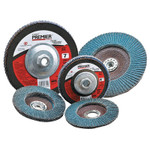 Carborundum Premier Red Zirconia Alumina Type 27 Flap Discs, 4 1/2", 80 Grit, 5/8 in Arbor View Product Image