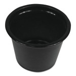 Boardwalk Souffl/Portion Cups, 1 oz, Polypropylene, Black, 20 Cups/Sleeve, 125 Sleeves/Carton View Product Image