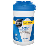 SANI PROFESSIONAL Hands Instant Sanitizing Wipes with Tencel, 5" x 6", White, 150/Canister View Product Image