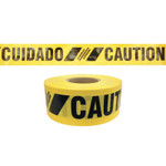 Presco Reinforced Barricade Tape, 3 in W x 500 ft L , Caution/Cuidado, Yellow View Product Image