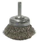 Weiler Stem-Mounted Crimped Wire Cup Brush, 1 3/4 in Dia., .0118 in Stainless Steel View Product Image