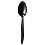 Boardwalk Heavyweight Polypropylene Cutlery, Teaspoon, Black, 1000/Carton View Product Image